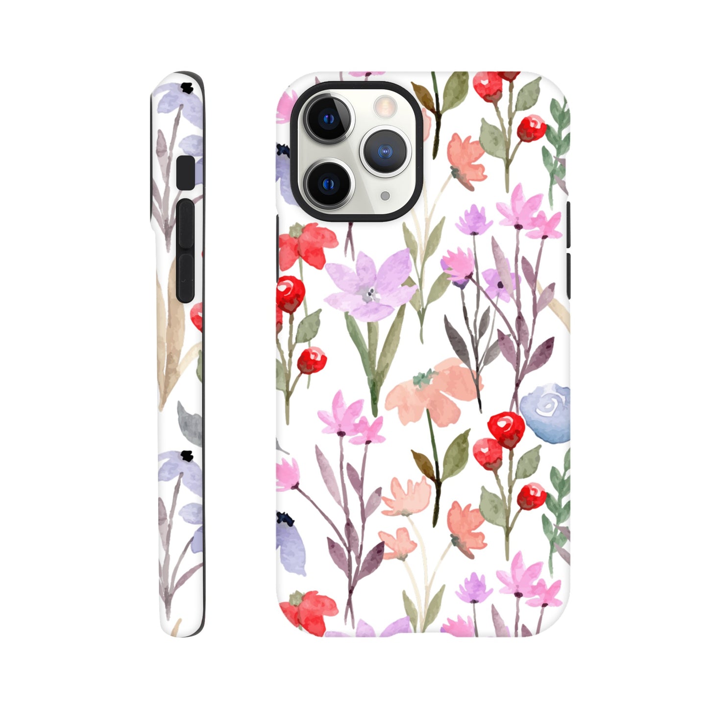 Watercolour Flowers - Phone Tough Case iPhone 11 Pro Phone Case Globally Fulfilled Plants