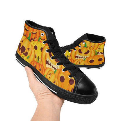 Halloween Pumpkins - Women's High Top Canvas Shoes