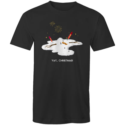 Melting Snowman, Yay Christmas - Mens T-Shirt