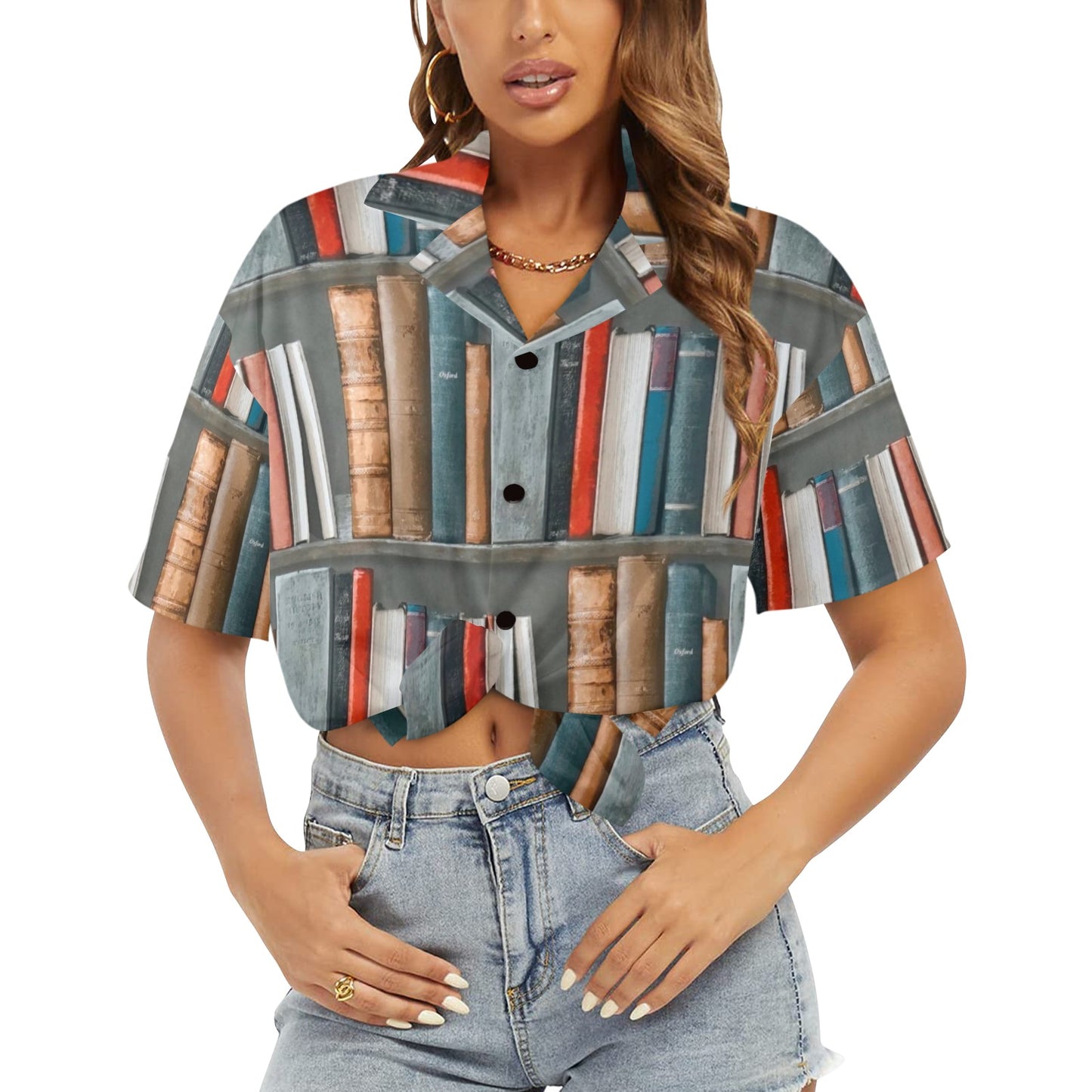 Books - Womens Hawaiian Shirt