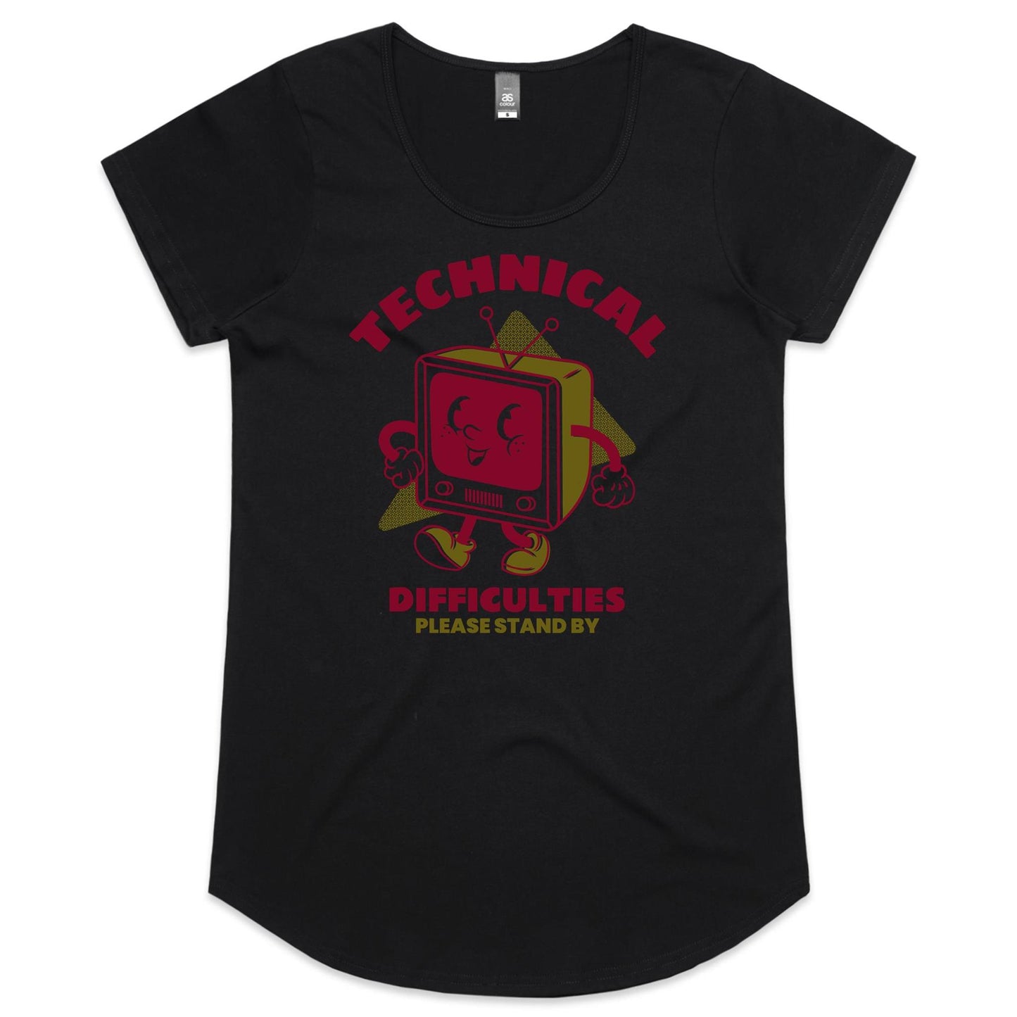 Technical Difficulties, Retro TV - Womens Scoop Neck T-Shirt