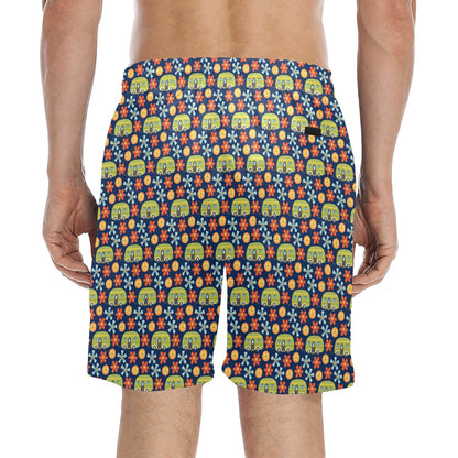 Hippy Caravan - Men's Mid-Length Beach Shorts