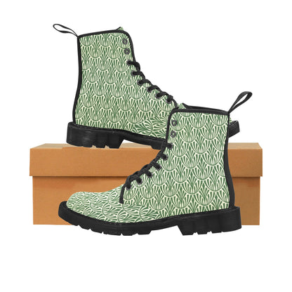 Green Pattern - Martin Boots for Women (Black)