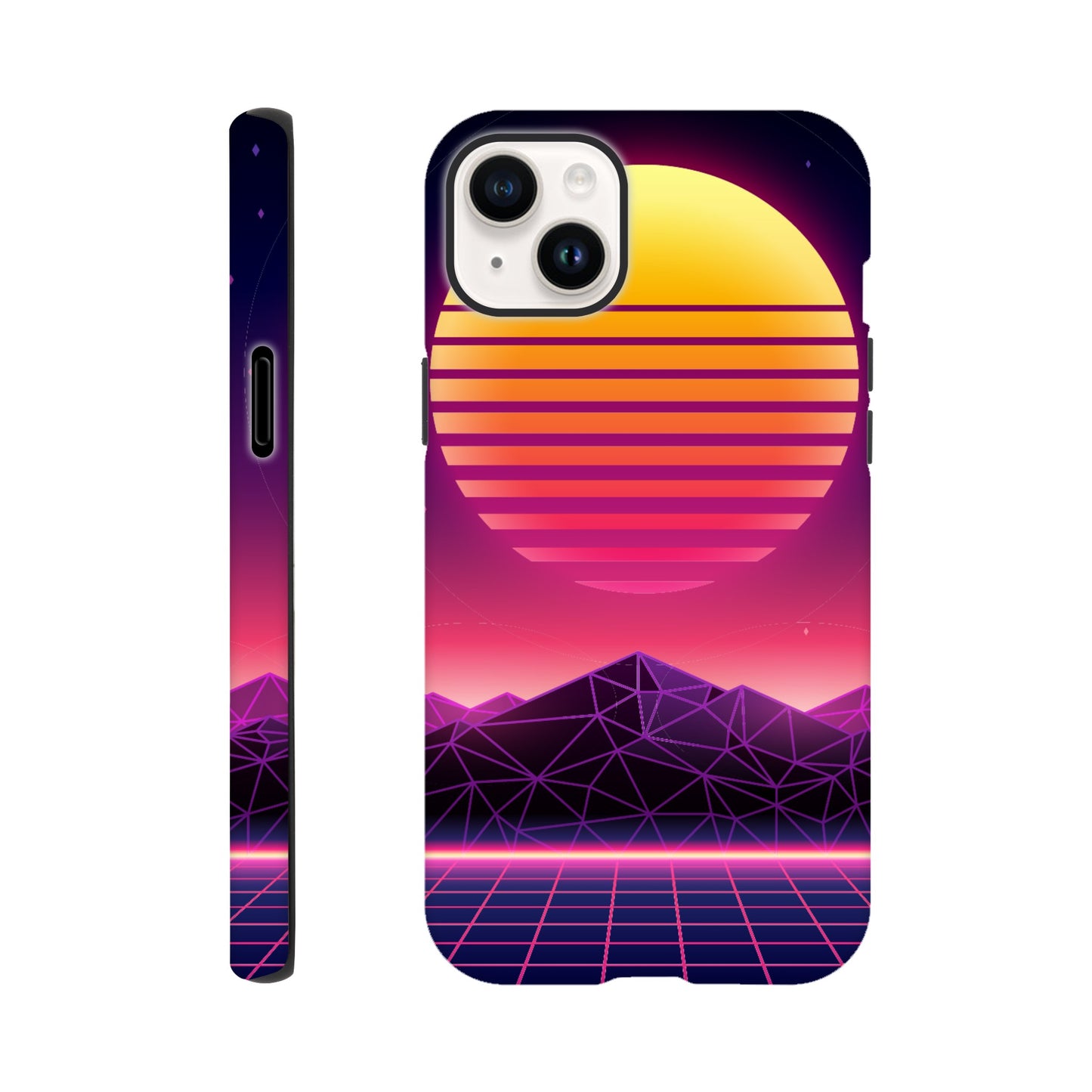 80's Sunrise - Phone Tough Case iPhone 14 Plus Phone Case Games Globally Fulfilled Retro Sci Fi