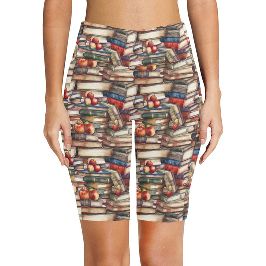 Watercolour Books - Women's Bike Shorts Womens Bike Shorts Printed Offshore Reading