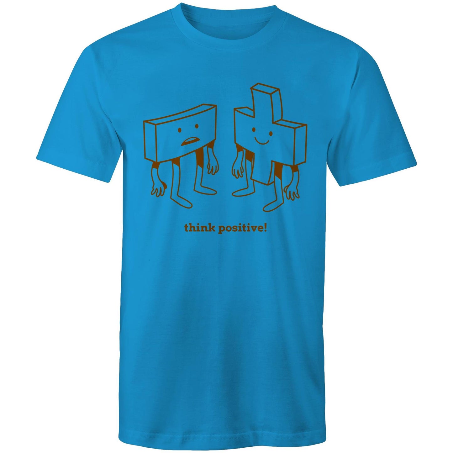 Think Positive, Plus And Minus - Mens T-Shirt Arctic Blue Mens T-shirt Maths Motivation