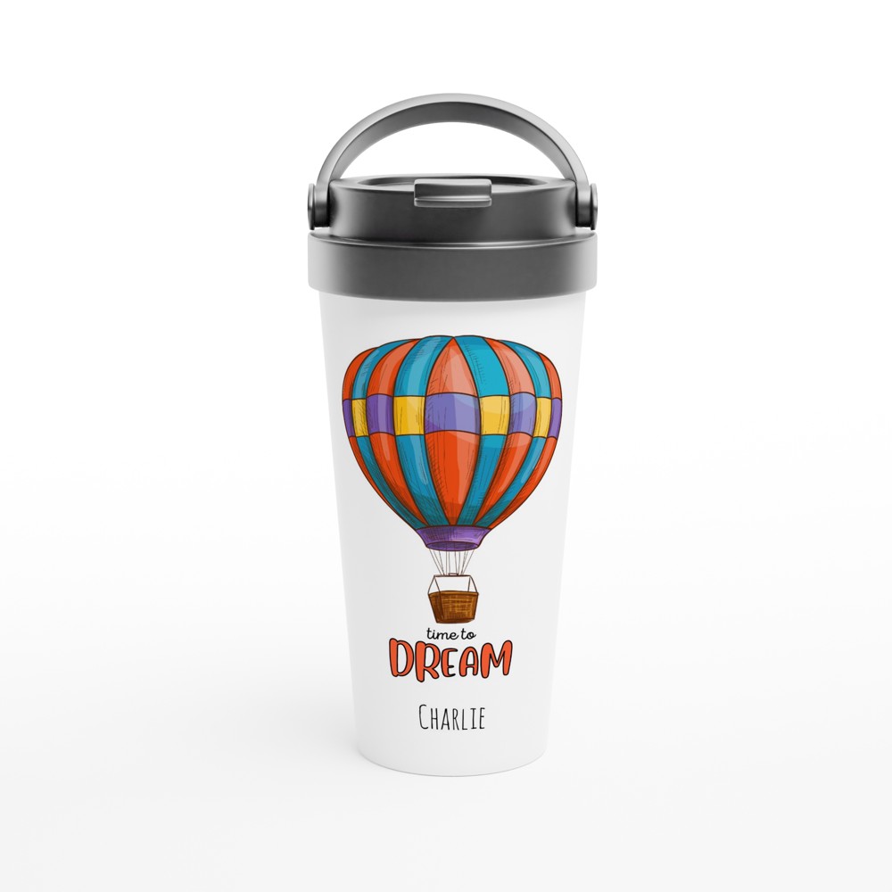 Time To Dream - White 15oz Stainless Steel Travel Mug Default Title Travel Mug