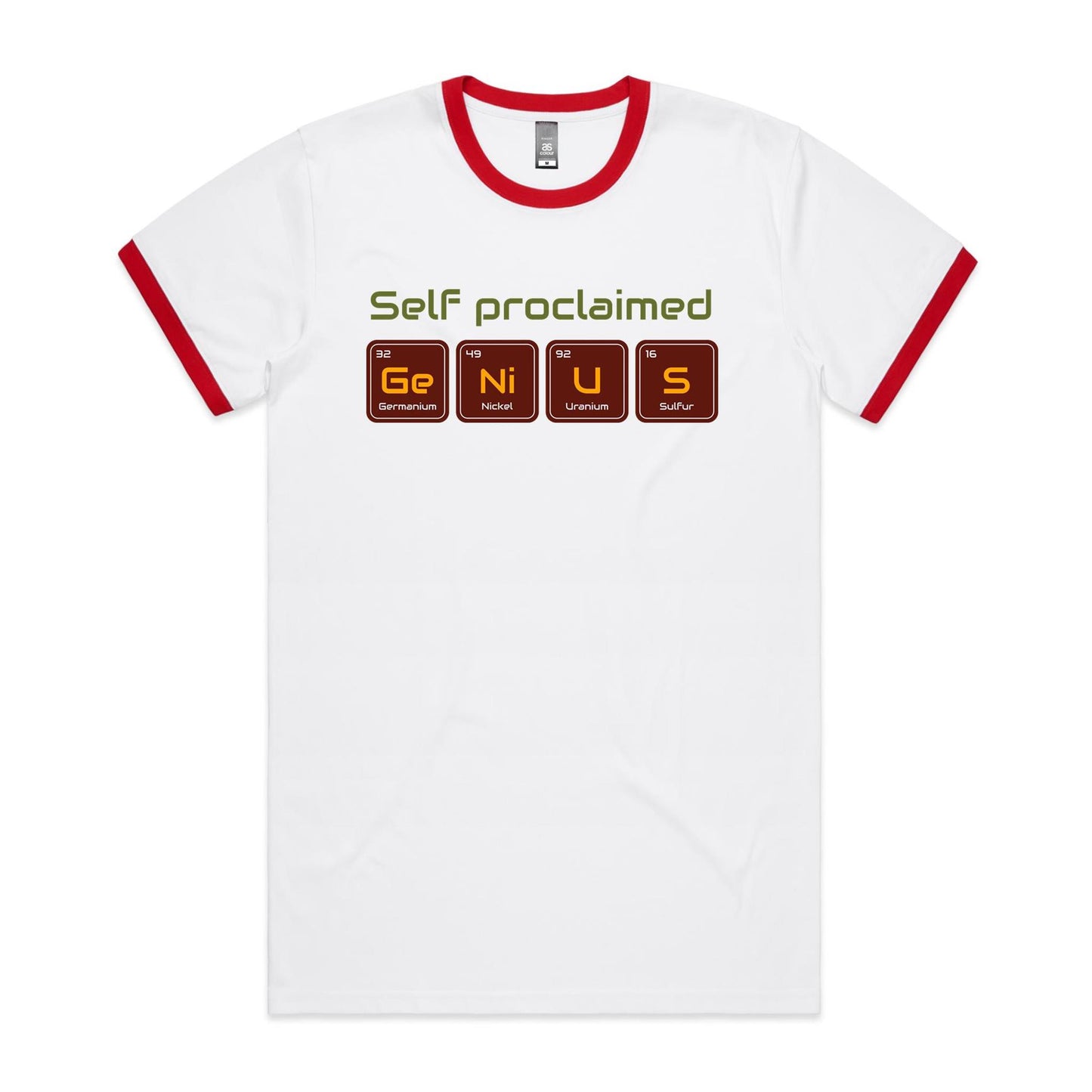 Self Proclaimed Genius, Periodic Table - Staple Ringer Tee