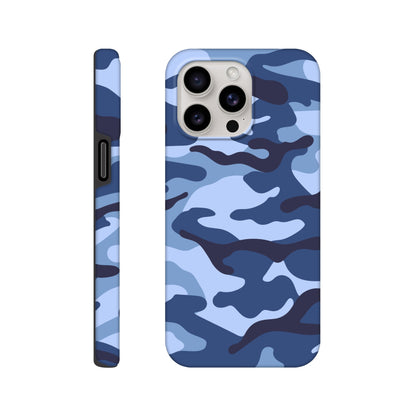 Blue Camouflage - Phone Tough Case iPhone 15 Pro Max Phone Case Globally Fulfilled