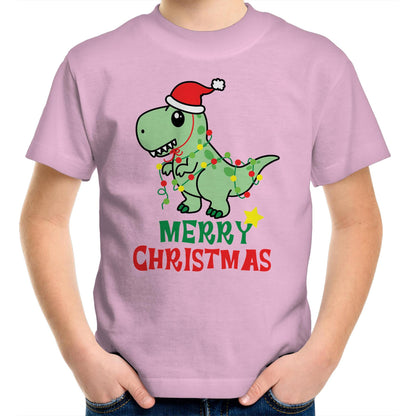 Dinosaur Santa, Merry Christmas - Kids Youth T-Shirt