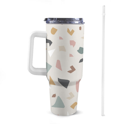 Terrazzo - 40oz Tumbler with White Handle