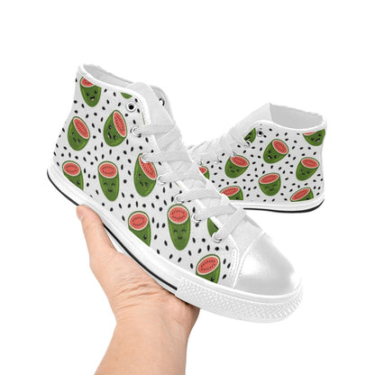 Cartoon Watermelon - Women's High Top Canvas Shoes