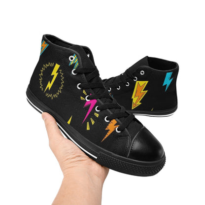 Fun Lightning - Kids High Top Canvas Shoes Kids High Top Canvas Shoes comic Printed Offshore