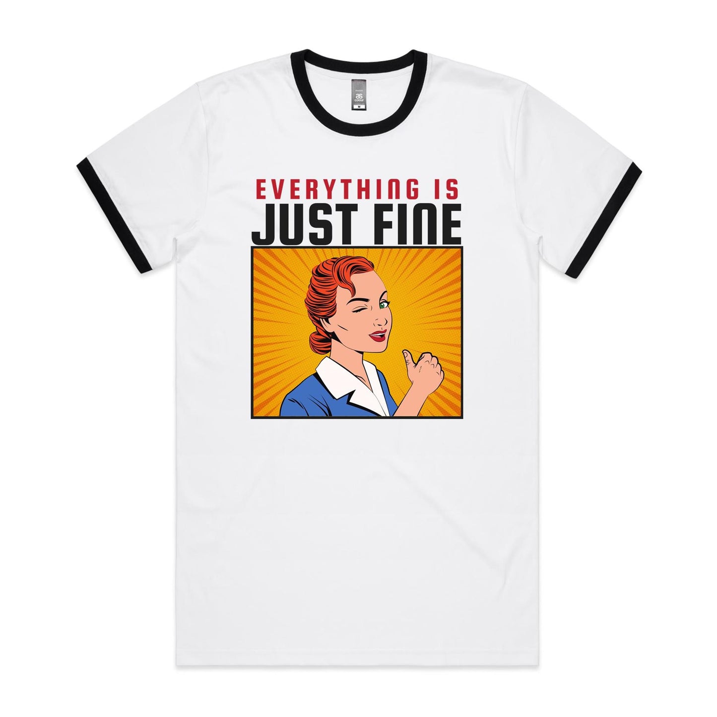 Everything Is Just Fine - Staple Ringer Tee