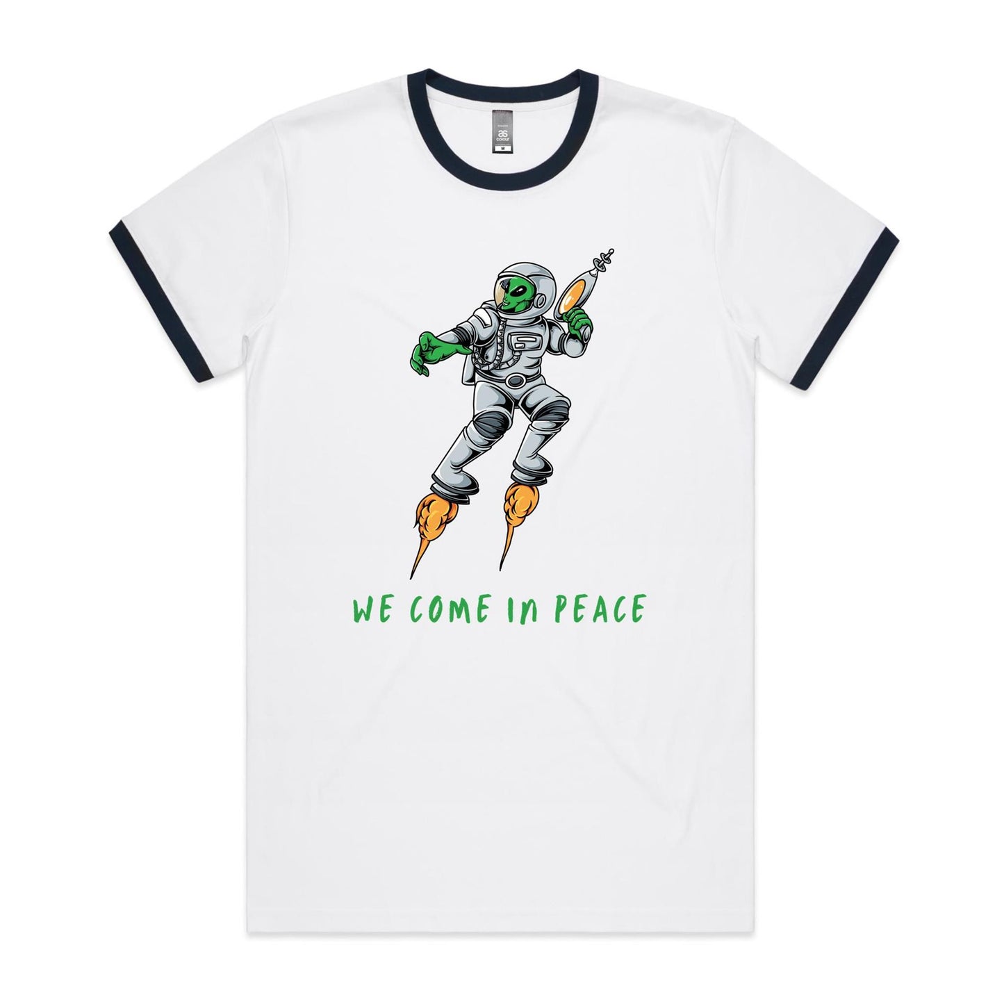 Alien, We Come In Peace - Staple Ringer Tee