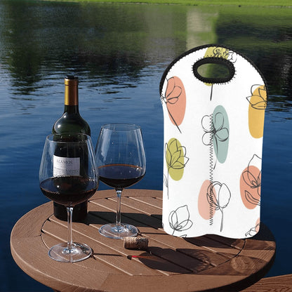 Flower Lines - 2-Bottle Neoprene Wine Bag