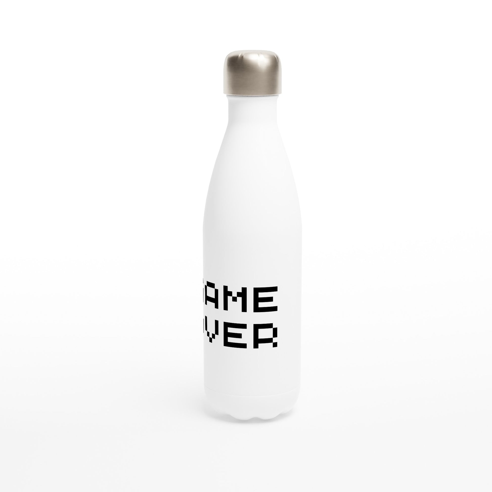 Game Over - White 17oz Stainless Steel Water Bottle White Water Bottle Games