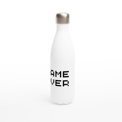 Game Over - White 17oz Stainless Steel Water Bottle White Water Bottle Games