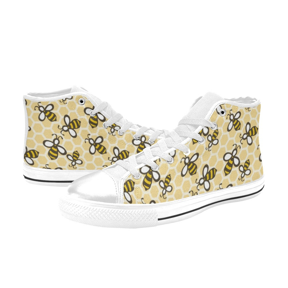 Bees - Women's High Top Canvas Shoes