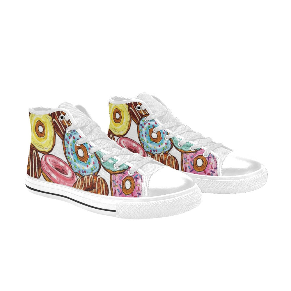 Doughnuts - Women's High Top Canvas Shoes