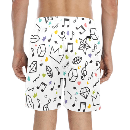 Music Time - Men's Mid-Length Beach Shorts