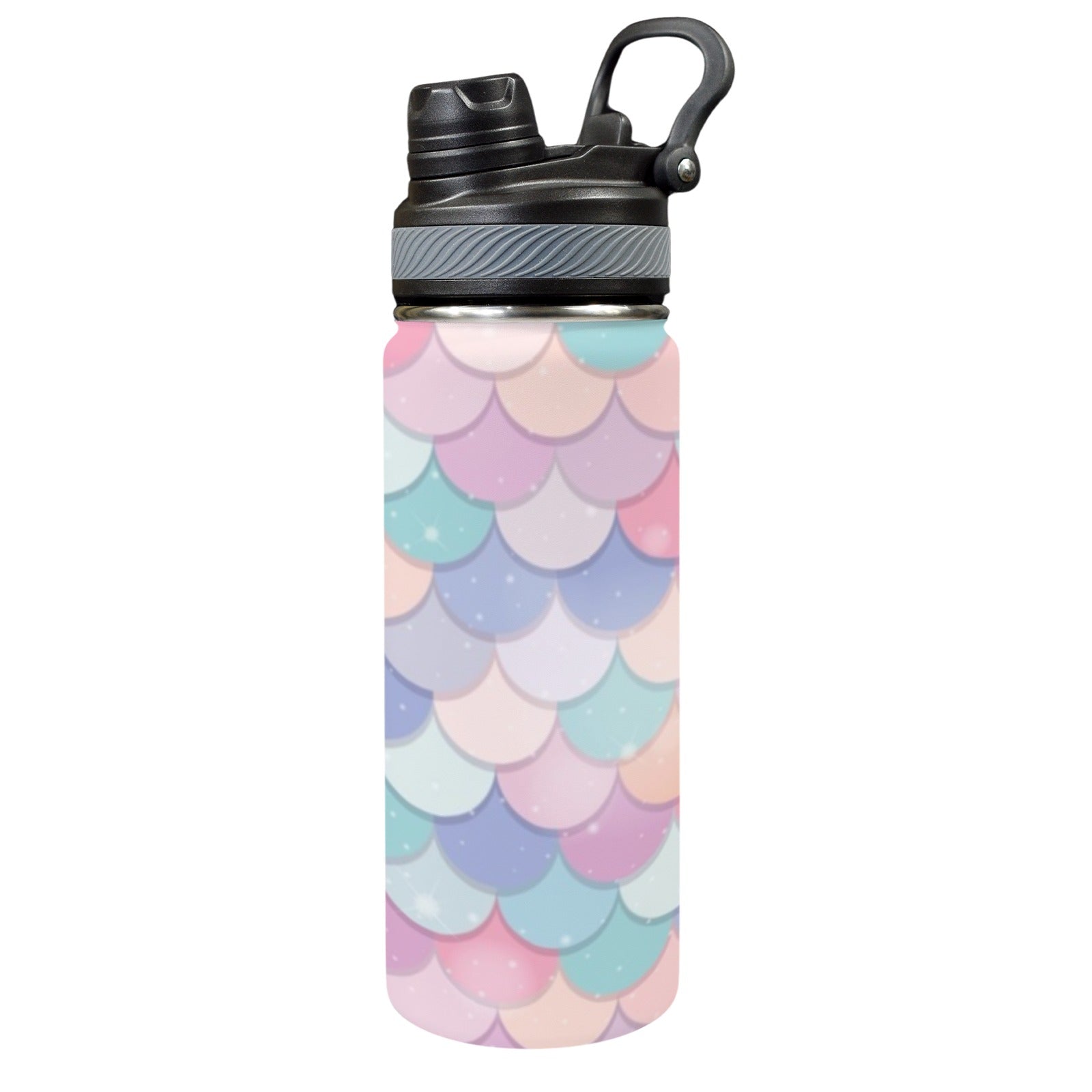 Mermaid Scales - Insulated Water Bottle with Dual-Use Lid (18oz) Insulated Water Bottle with Dual-Use Lid (18oz) Printed Offshore