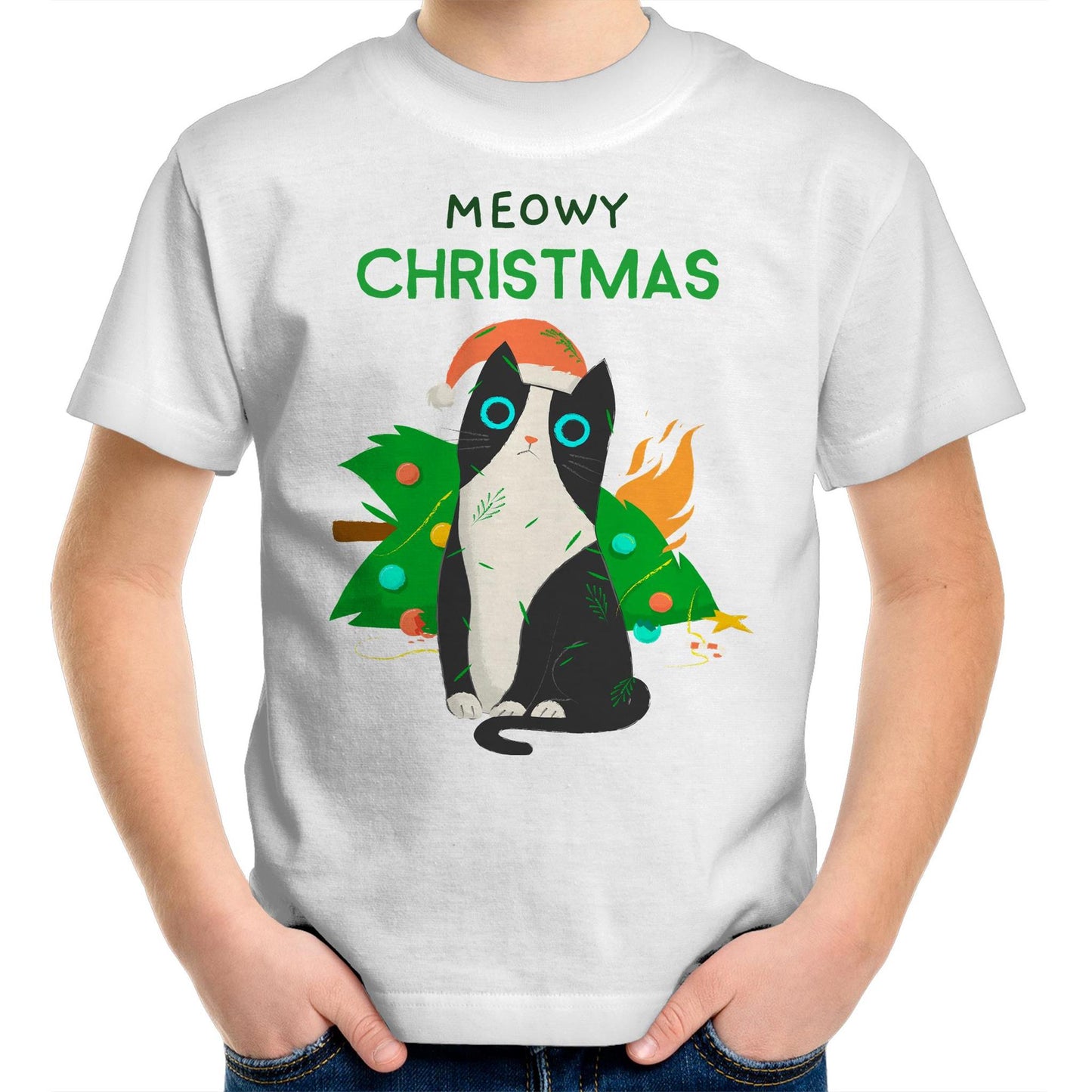 Meowy Christmas - Kids Youth T-Shirt