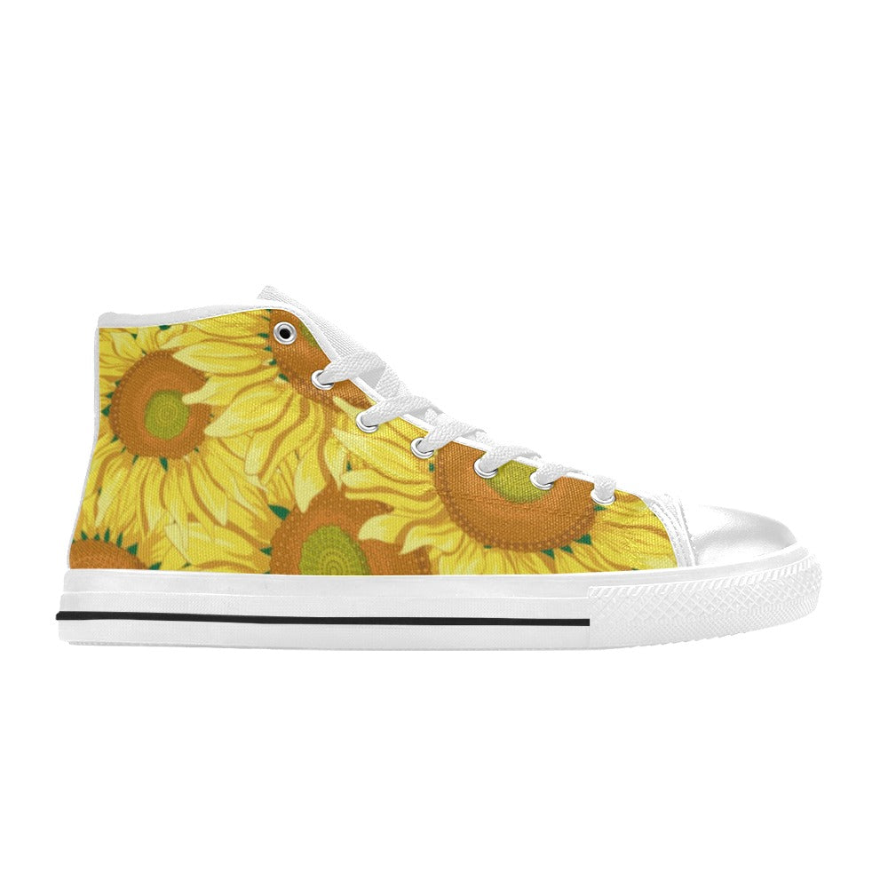 Sunflowers - Women's High Top Canvas Shoes