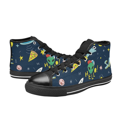 Hello Alien - Men's High Top Canvas Shoes