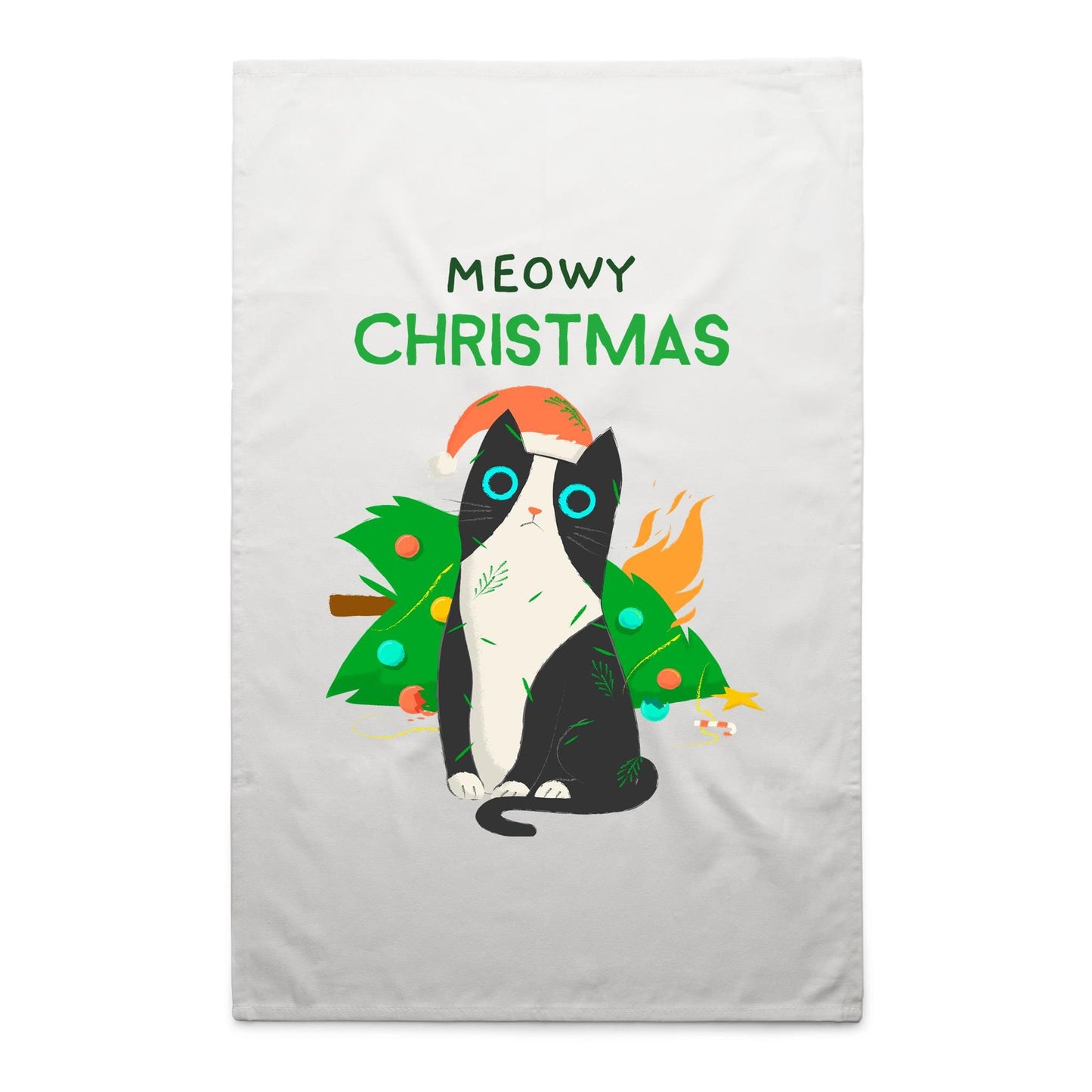 Meowy Christmas - AS Colour Tea Towel