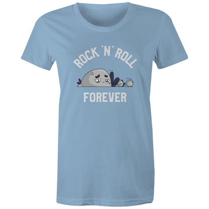 Rock 'N' Roll Forever - Womens T-shirt Carolina Blue Womens T-shirt Music