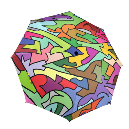 Bright Abstract - Semi-Automatic Foldable Umbrella Semi-Automatic Foldable Umbrella Printed Offshore