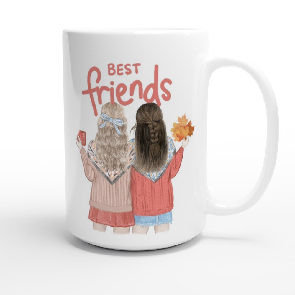 Best Friends - White 15oz Ceramic Mug 15 oz Mug Globally Fulfilled