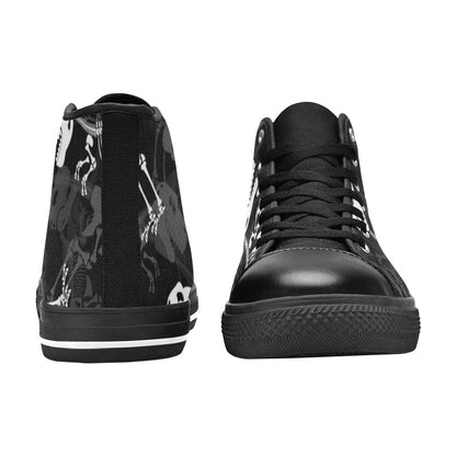 Dinosaur Skeleton - Women's High Top Canvas Shoes