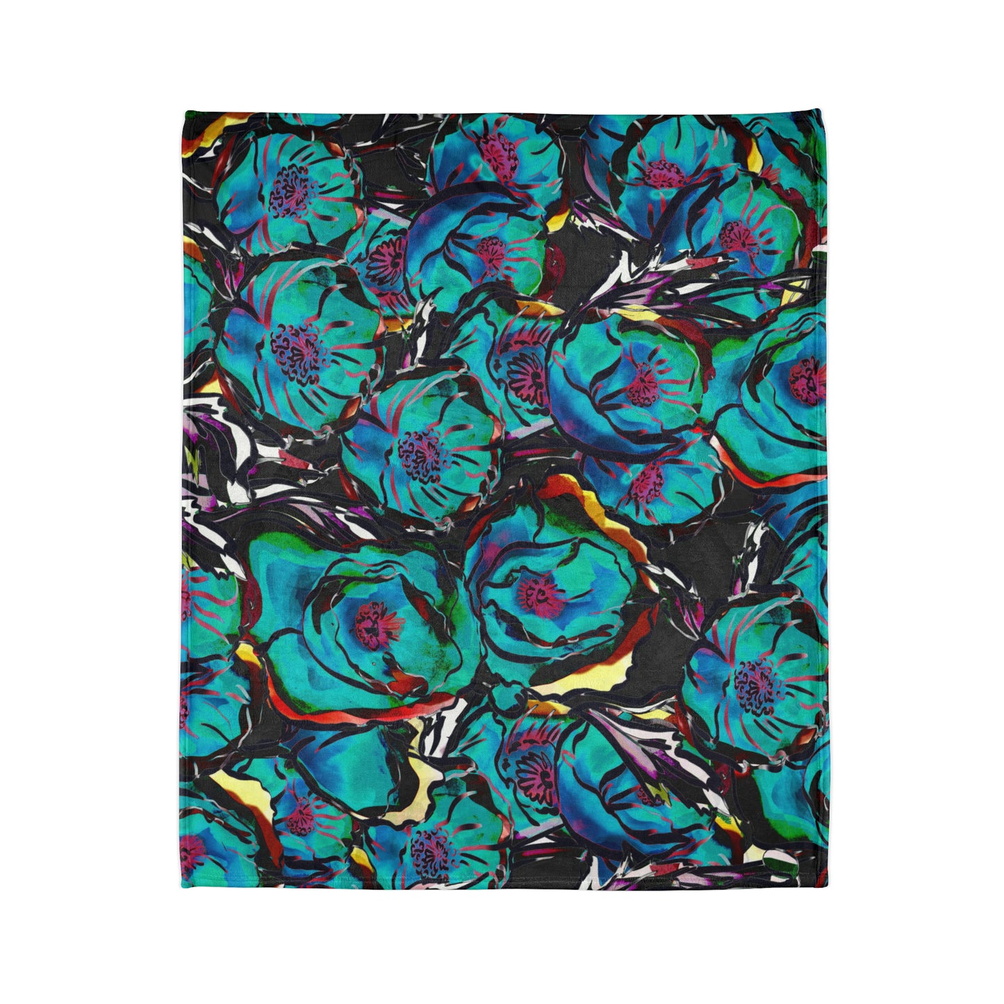 Vibrant Floral - Soft Polyester Blanket Blanket Plants