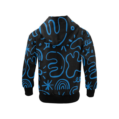 Blue Squiggle - Junior Girls Zip Up Hoodie