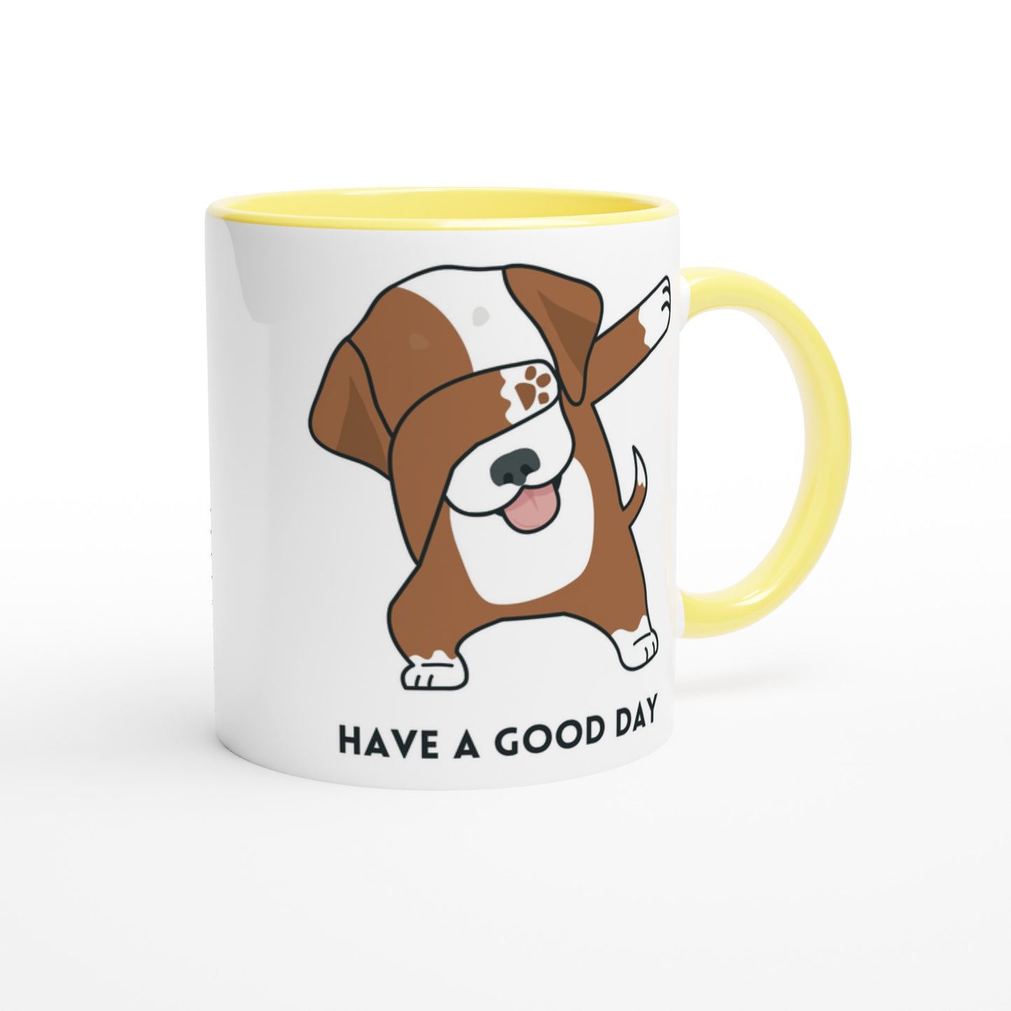 Dab Step Dog - White 11oz Ceramic Mug with Colour Inside Colour 11oz Mug animal