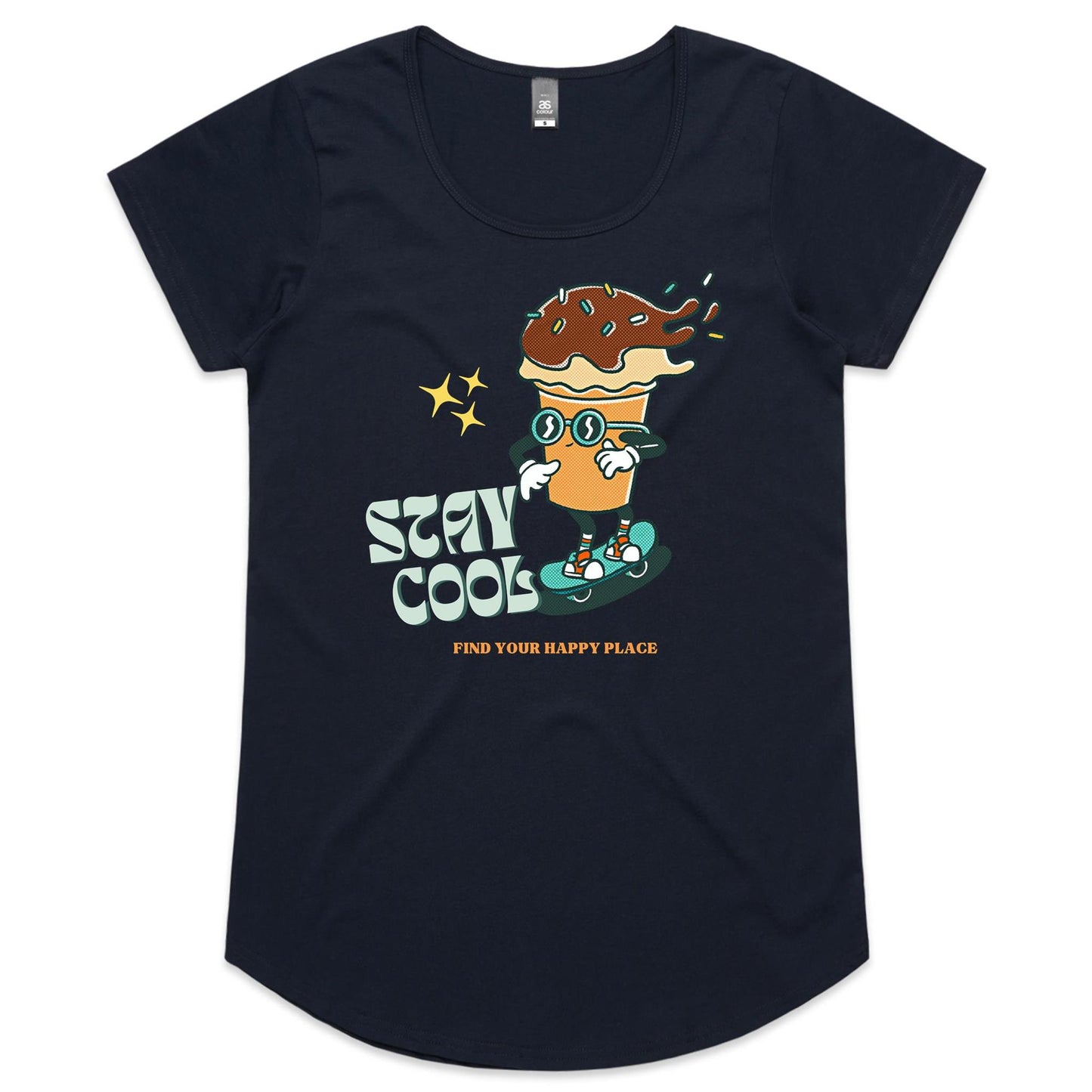 Stay Cool, Ice Cream - Womens Scoop Neck T-Shirt