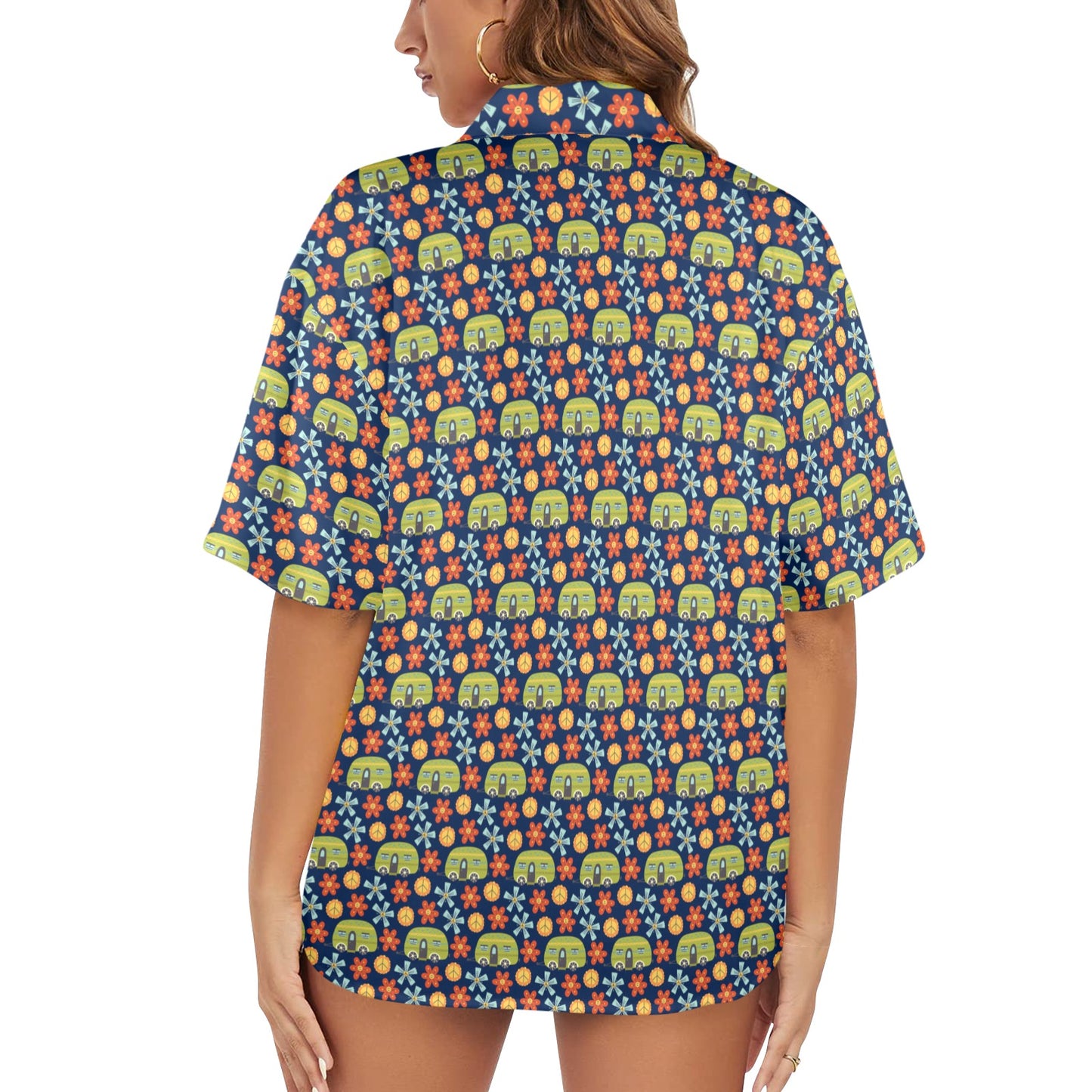 Hippy Caravan - Womens Hawaiian Shirt