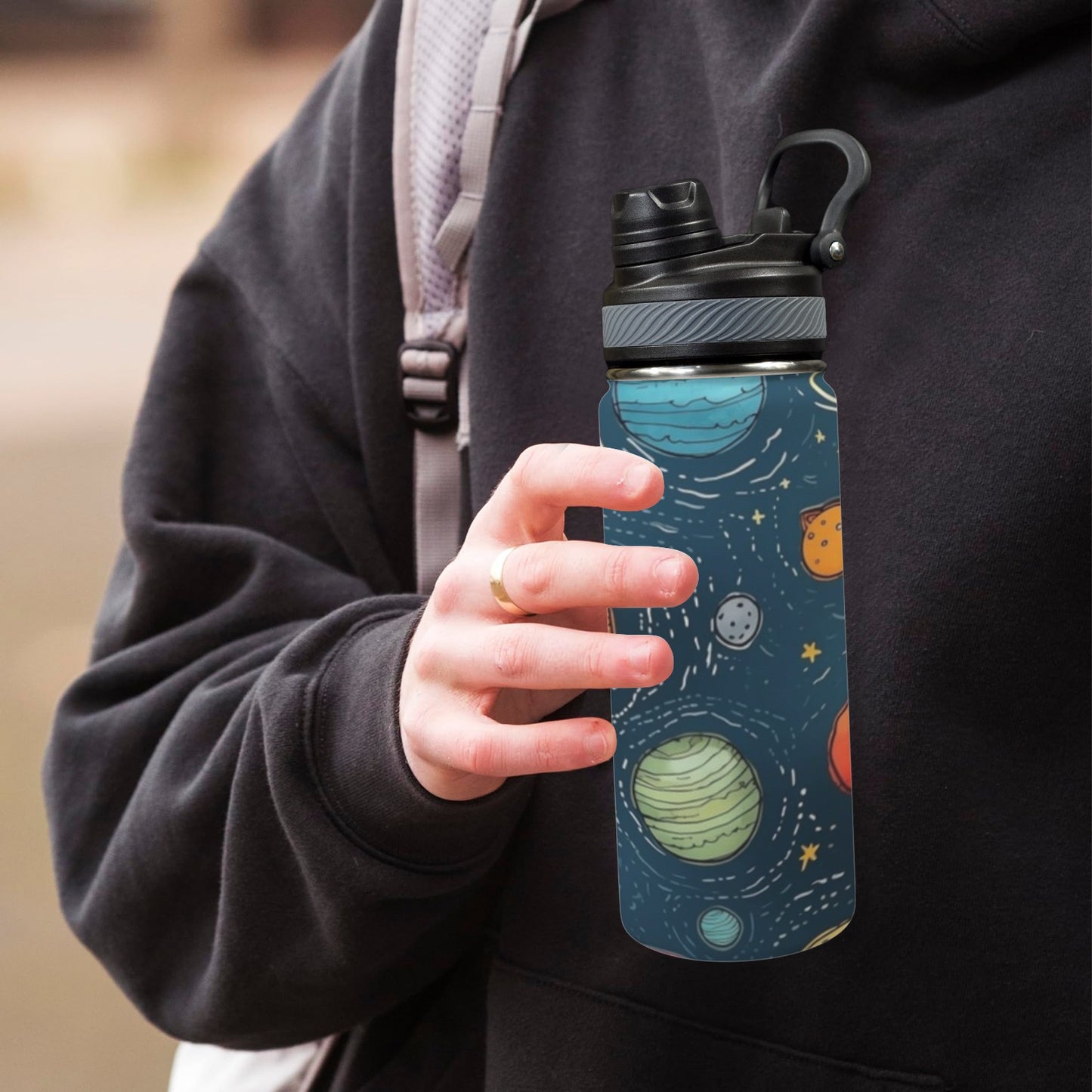 Galaxy - Insulated Water Bottle with Dual-Use Lid (18oz)