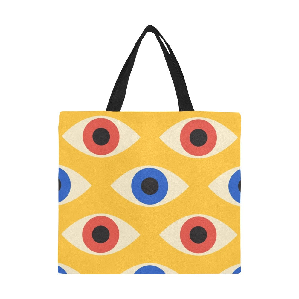 Eyes on Yellow - Full Print Canvas Tote Bag Full Print Canvas Tote Bag Printed Offshore