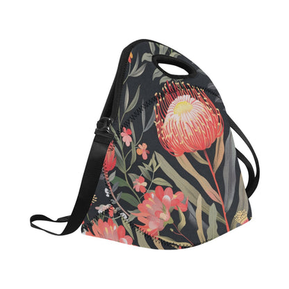 Australian Waratah Flower - Neoprene Lunch Bag/Large Neoprene Lunch Bag/Large Plants Printed Offshore