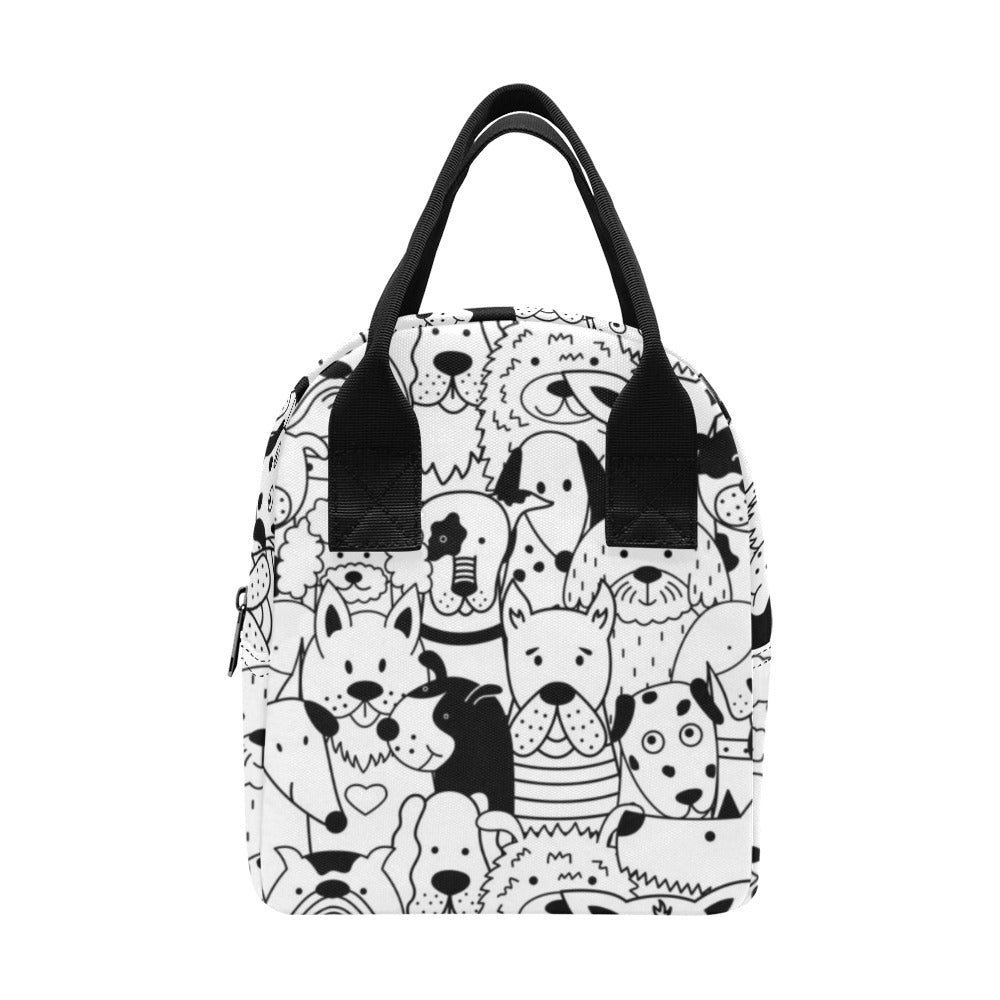 Black And White Dogs - Zipper Lunch Bag