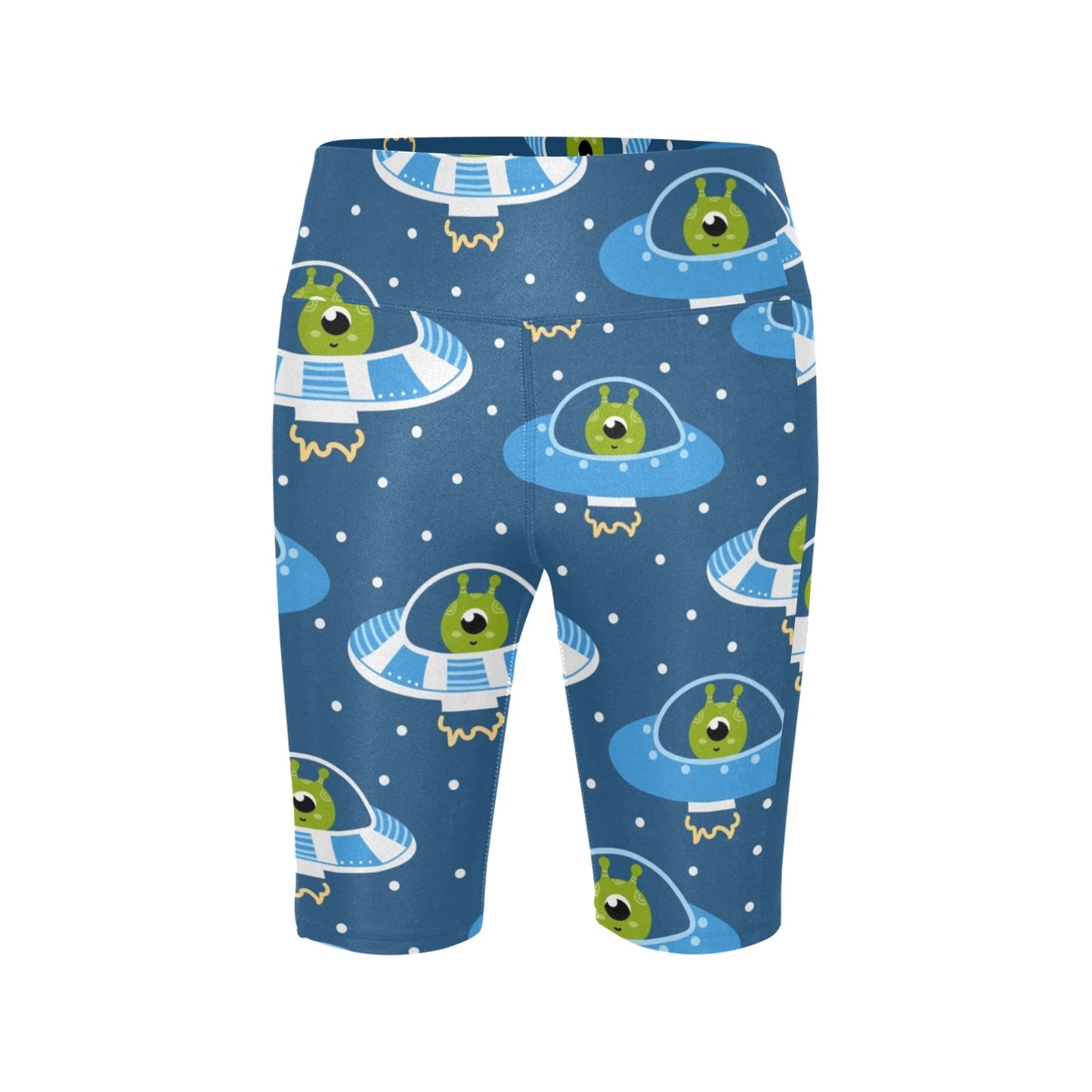 Cute Aliens in UFOs - Women's Bike Shorts