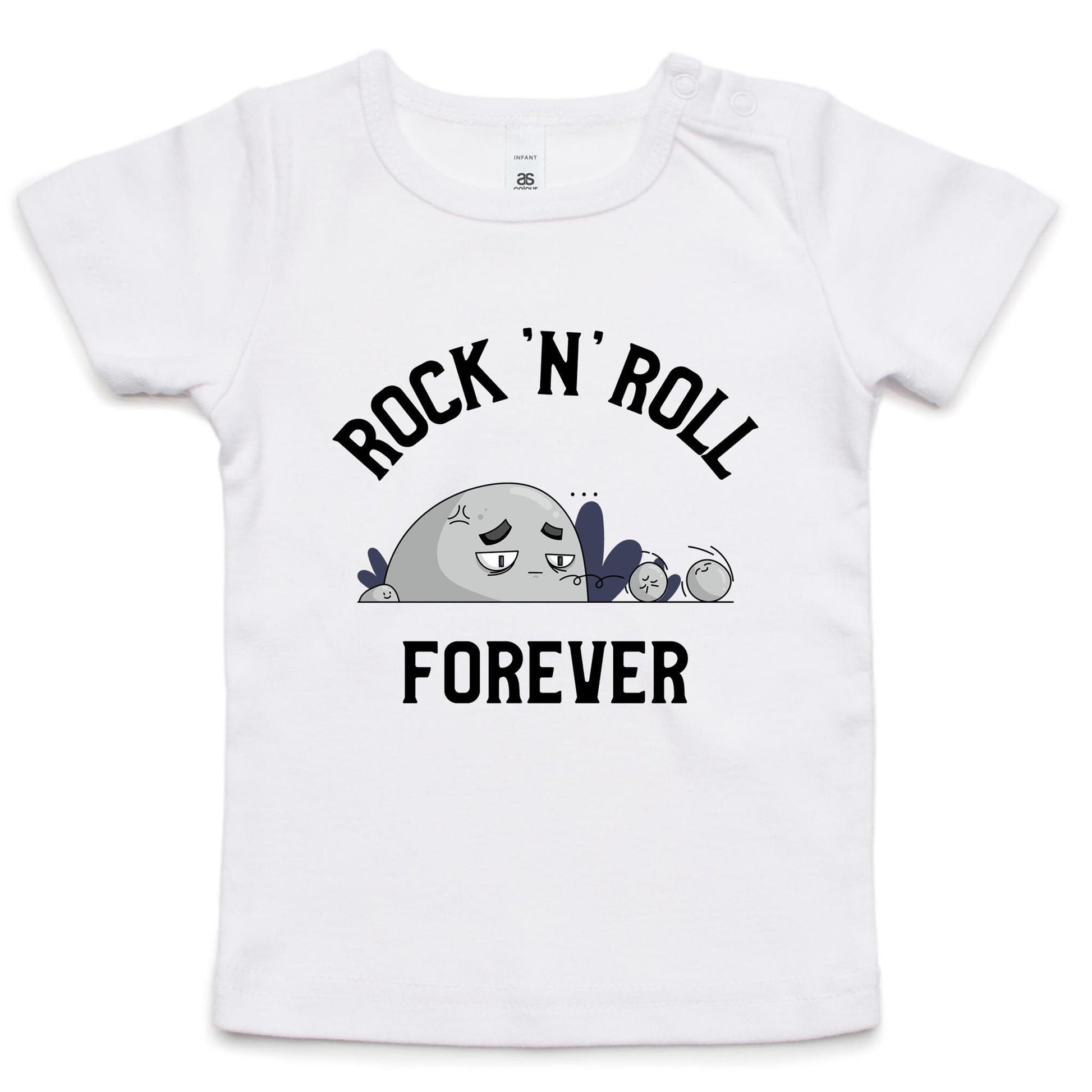 Rock 'N' Roll Forever - Baby T-shirt White Baby T-shirt Music