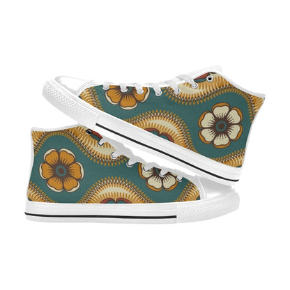 Vintage Floral - Women's High Top Canvas Shoes