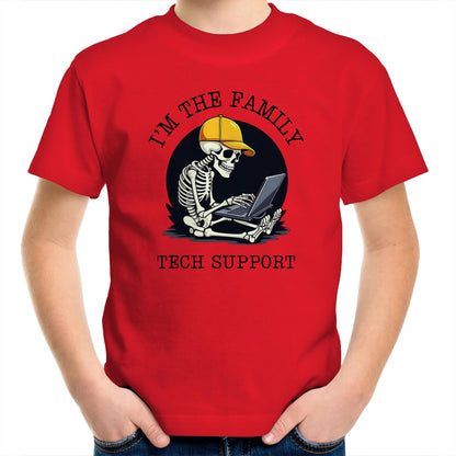 I'm The Family Tech Support - Kids Youth T-Shirt Red Kids Youth T-shirt Printed In Australia Tech