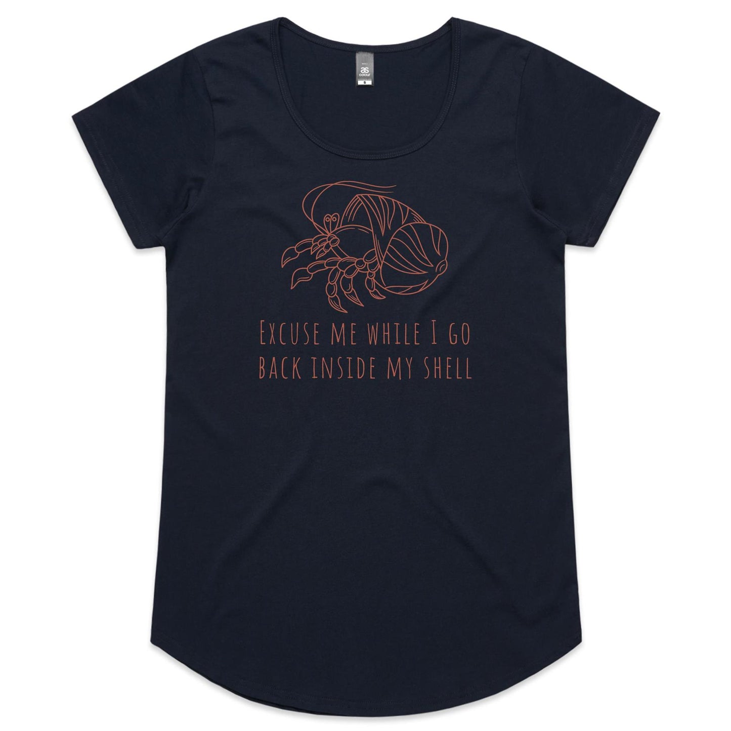 Hermit Crab, Introvert - Womens Scoop Neck T-Shirt