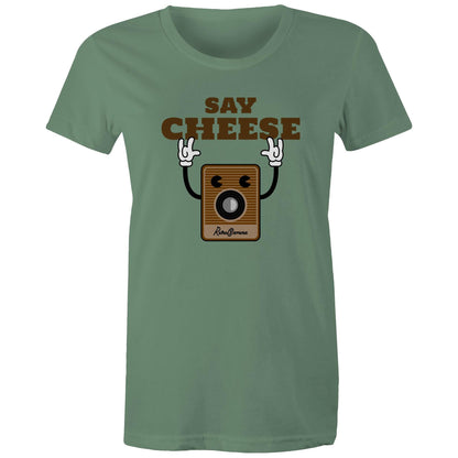 Say Cheese, Vintage Camera - Womens T-shirt