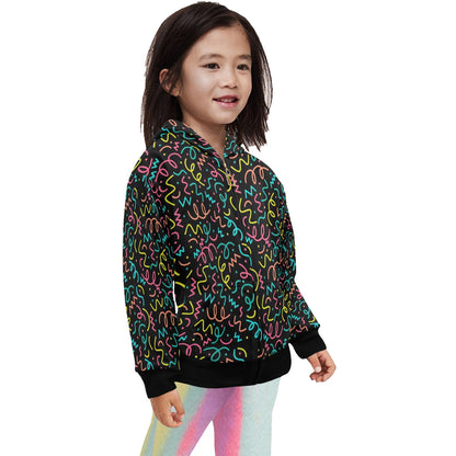 Squiggle Time - Junior Girls Zip Up Hoodie